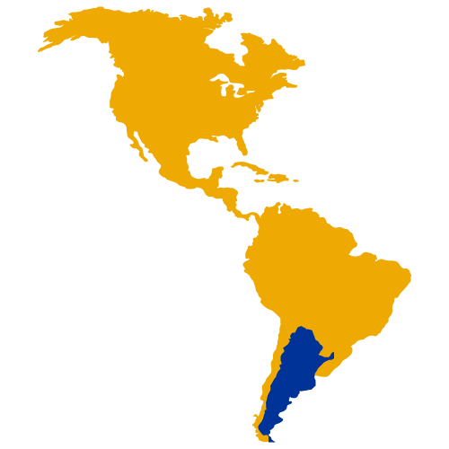 Mapa amarillo de América Latina, destacando la región de impacto de Pedigree Adóptame.